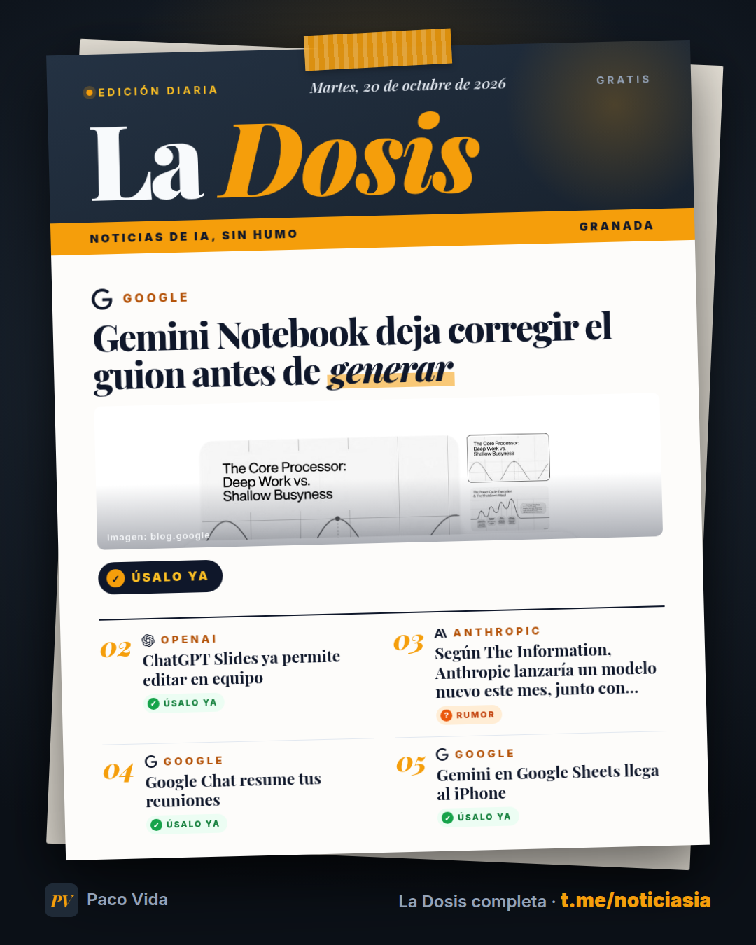 La Dosis del 20 de octubre de 2026